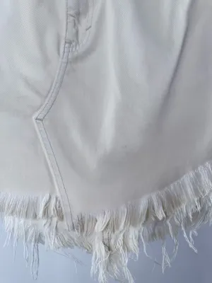 Free People Bailey Fray Hem Denim‎ Mini in White Skirt Size 26 thumbnail 5