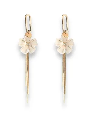 Elegant Flower Tassel Chain Dangle Drop Earrings for Women thumbnail 1