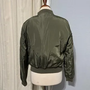 Ambiance Outerwear Woman Army Green Puffer Zip‎ Up Jacket Size Large Pocket thumbnail 6