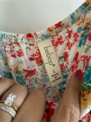 BeBop Floral Maxi Dress in Ivory with Pink & Green Print thumbnail 3