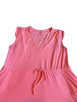 Beyond Yoga Featherweight Out & About Ruffle Mini Tier Dress Coral Size Medium thumbnail 2