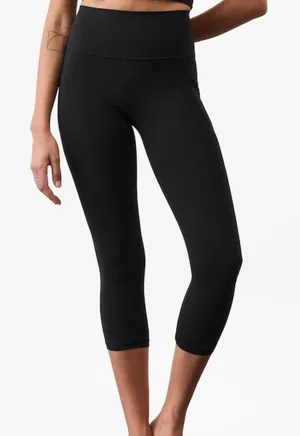 Athleta Black Salutation Crop Leggings thumbnail 1