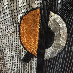 Chanson d'Amour Women's Large Art Deco Sequin & Bead Tunic Glamour Bling VTG thumbnail 4