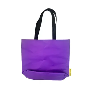 Clinique x Donald Tote Bag Reversible Purple Striped Designer Beach Reusable NEW thumbnail 3