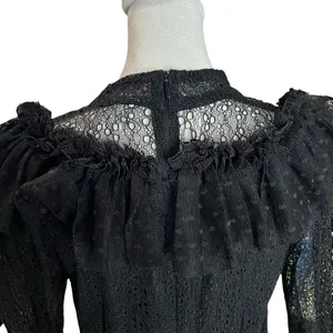 Sandra Mansour x H&M Black Tulle Lace Mini Dress Gothic Large L thumbnail 6