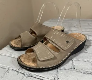 Finn Comfort Jamaika Jamaica Tan Double Strap Slip On Wedge Sandals Womens 37 /7 thumbnail 1
