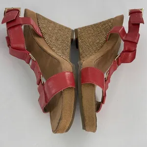 A2 by Areosoles size 8 red strappy wedge sandals thumbnail 4