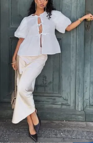 DANAE x NA-KD NWT Side Slit Satin Skirt in Light Beige Midi size‎ 38 Minimalist thumbnail 1