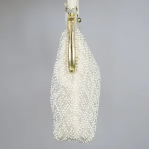 Vintage 60s White Hand Made Beaded Purse - Made in Hong Kong thumbnail 5