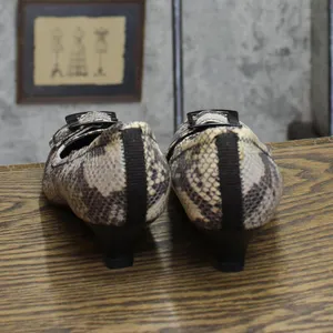 Franco Sarto Womens Vintage Snake Print Short Buckle Heels Python Brown 7M thumbnail 4