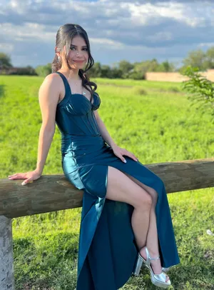 Satin Formal Dress Blue Size 2 thumbnail 2