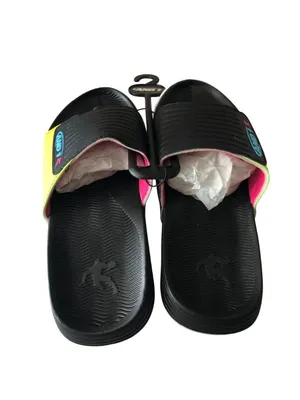 AND1 Nothin But The Best Slide Sandals Black Yellow Womens Size 6 thumbnail 3
