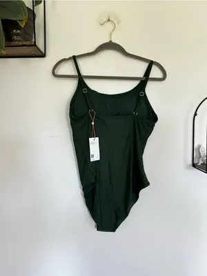 NWT Quince Palm Green Italian Cami One-Piece Swimsuit Size‎ Large thumbnail 4