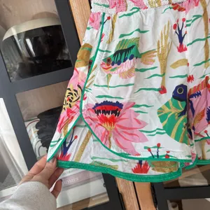 Anthropologie x Claire Colin art shorts elastic smock waistband colorful print thumbnail 7