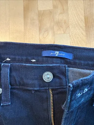 7 for All Mankind Mid-Rise Gwenevere Dark Wash Skinny Ankle Jeans, 25 FLAWED thumbnail 8