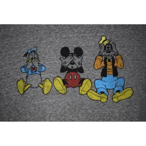 Disney Graphic Tee Women Medium Gray Excellent Mickey Donald Goofy Short Sleeve thumbnail 3