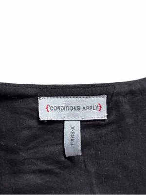 Anthropology Conditions Apply Black Embroidered V-Neck Button Front Vest Size XS thumbnail 2