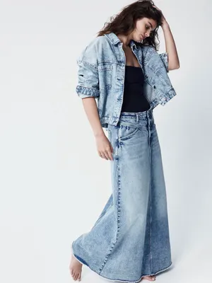 We The Free Free People Come As You Are Denim Maxi Skirt 27” Waist thumbnail 2
