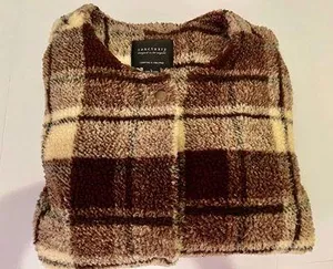 Plaid Snap Button Sherpa Teddy Jacket/ Coat thumbnail 14