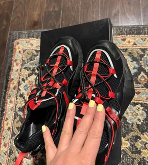 Sneakers Black Genuine Leather Size 7 thumbnail 1