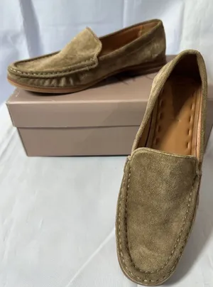SARTO Franco Sarto Women's A. Gina Moc Toe Classic Loafer Tan Suede Sz 6M thumbnail 1