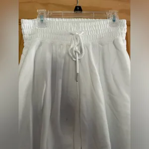 Abercrombie & Fitch drawstring high rise sweatpants white size Small thumbnail 5