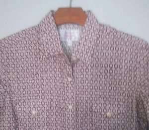 Panhandle S Western Pearl Snap Cowgirl Fitted Cotton Shirt in Pink Pattern thumbnail 8