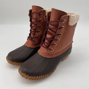 Tommy‎ Hilfiger Women's TW Russel Duck Boots Fur Lined Leather Brown 6 Snow Rain thumbnail 2