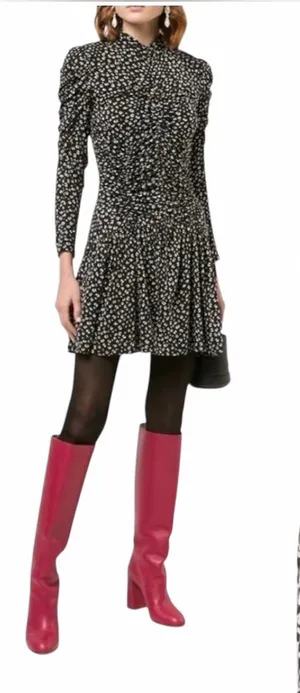 REBECCA TAYLOR Long-Sleeve Mini Cheetah Jersey‎ Dress, Medium thumbnail 1