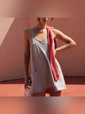 NWOT Free People FP Movement Hot Shot Mini Dress - Heather grey - Large thumbnail 7