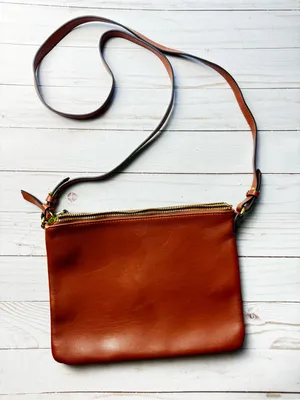 Old Navy Brown Double Compartment Faux Leather Crossbody Bag NWOT thumbnail 1