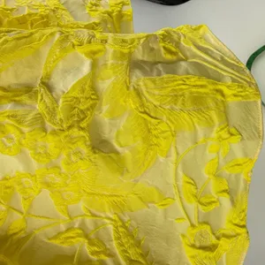 Amanda Uprichard Saffron Yellow Floral Jacquard Tiered Mini Dress Size L Pockets thumbnail 4