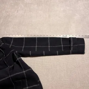 Coffee Shop New York Women's Navy‎ Plaid Asymmetrical Collar Jacket Size Small thumbnail 9