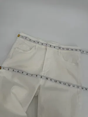 Mother Jeans Women’s 30 White Denim the Insider Crop Step Fray 1157-753 26” thumbnail 11