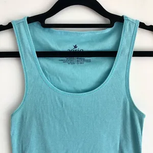 Aerie Ribbed Blue Basic Tank Top M thumbnail 3
