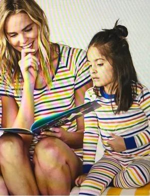 Lake Pajamas shorts rainbow striped Maisonette size XS thumbnail 1