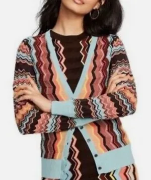 Missoni x Target Chevron fine knit button through cardigan size M thumbnail 1