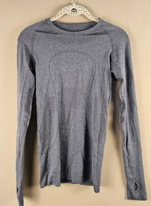 Lululemon Womens Gray Long Sleeve Swiftly Tech Tee Tshirt 4 thumbnail 1