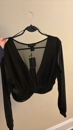 Sincerely Jules Black Sheer Top thumbnail 2