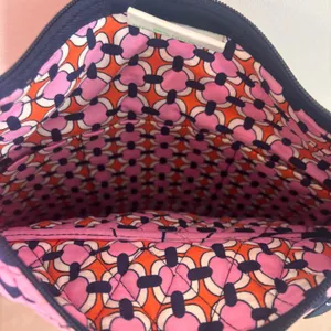 Vera Bradley Purse Crossbody‎ Blue Pink Floral Quilted Zip thumbnail 8