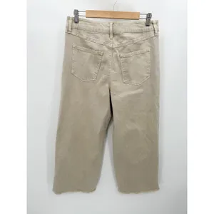 Stitch Star Womens 10‎ Khaki Tan Wide Leg Jeans Raw Hem SS2881-1 thumbnail 2