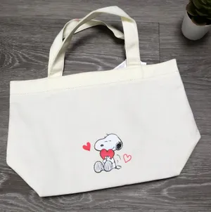 peanuts snoopy love heart canvas tote bag Multiple thumbnail 2