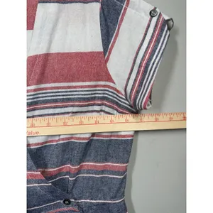NWT Hem & Thread Small Dress 100% Cotton Striped Short Sleeve Wrap Womens thumbnail 3