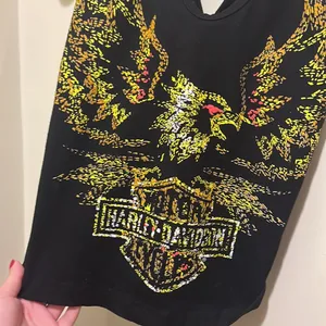 HARLEY DAVIDSON Woman’s Black Lace Up Tanktop Size Medium thumbnail 3