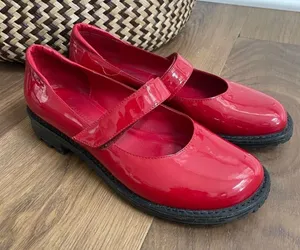 Ramon Tenza Red Patent Leather Mary Jane Lug Sole $250 7 thumbnail 1