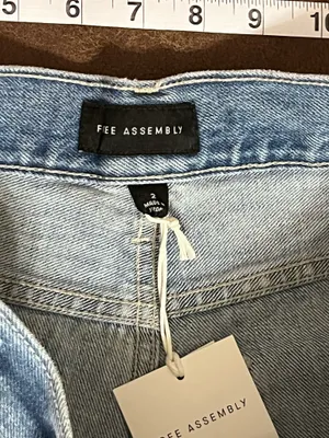 NWT Free Assembly Women's Denim Shorts Twill Tie 6" Inseam Light Wash Size 2 thumbnail 5