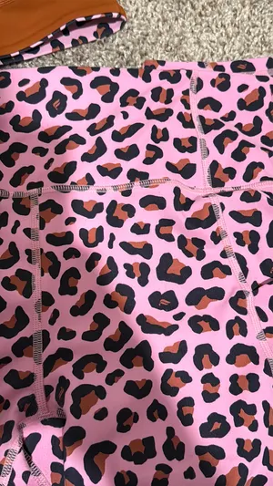 Fabletics Pink Leopard Print Leggings & Sports Bra Set thumbnail 6