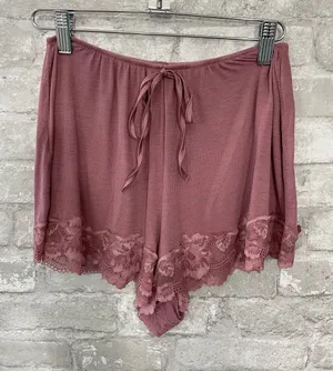 Victoria's Secret Lace-Trim Sleep Shorts in Mauve Pink thumbnail 1