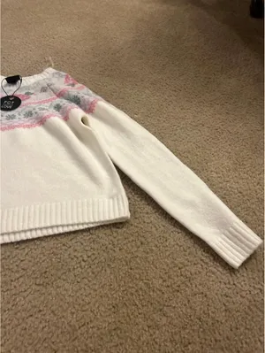 E312 Sie large sweater cute white winter warm thumbnail 2