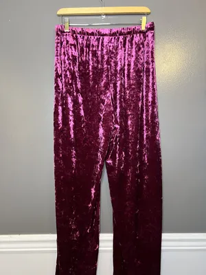 Stars Above Pants Womens Medium Pink Crushed Velour Lounge Drawstring Pockets thumbnail 5